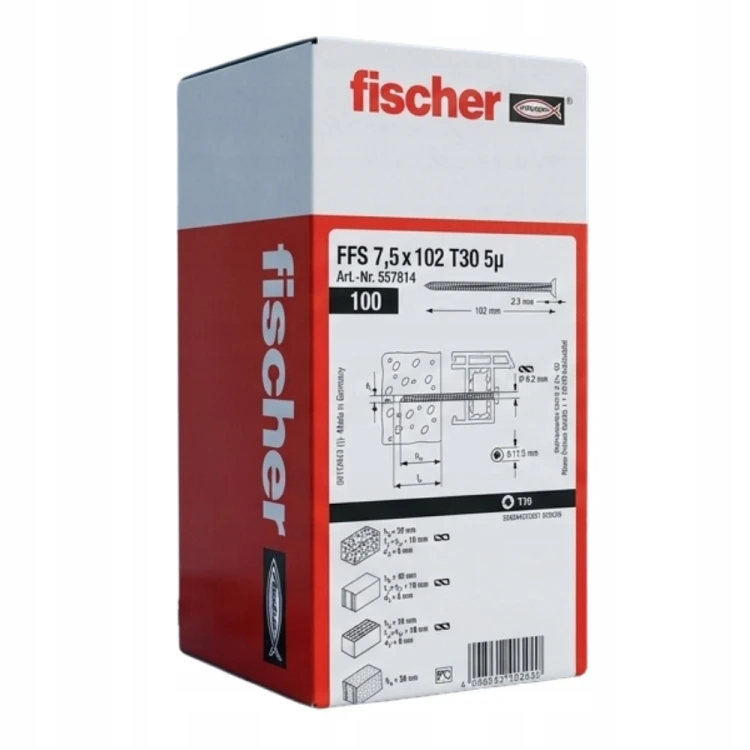 Opakowanie wkrętów Fischer FFS 7,5x102 T30