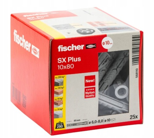 Opakowanie kołków Fischer SX Plus 10x80